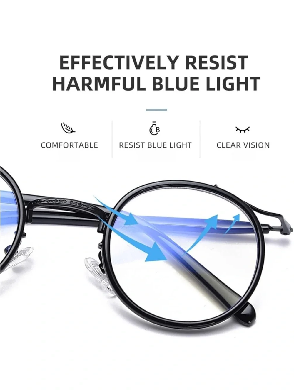 Blue Light Blocking Reading Glasses, Retro, Steam Punk, Lightweight, Round Frame